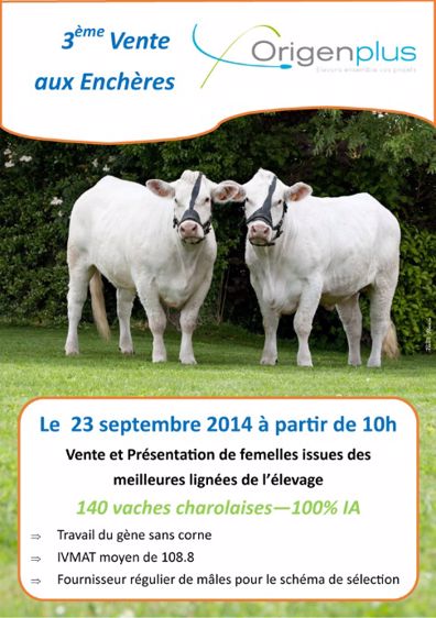 3e vente Origenplus, le 23 septembre, à Bosc-Béranger (76) 3e vente Origenplus, le 23 septembre, à Bosc-Béranger (76)