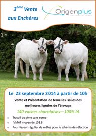 3e vente Origenplus, le 23 septembre, à Bosc-Béranger (76) 3e vente Origenplus, le 23 septembre, à Bosc-Béranger (76)