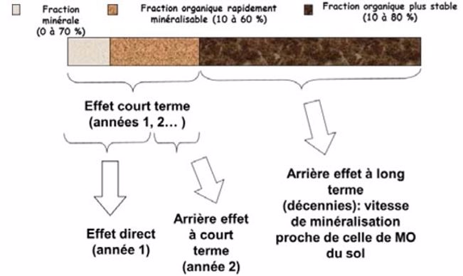 Schéma du devenir des différentes fractions de l’azote contenues dans les PRO