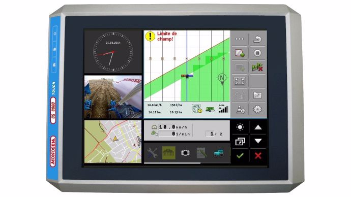 Le terminal Isobus CS8000 Touch proposé par Monosem terminal Monosem CS8000 Touch