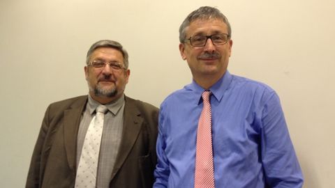 Thierry Manten et Pascal Cormery, respectivement vice-président et président de la Caisse centrale de la Msa pour 2015-2020. (©Terre-net Média)