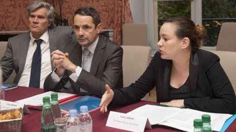 Stéphane Le Foll, Thierry Mandon et Axelle Lemaire, lors de la présentation du rapport « Agriculture – Innovation 2025 »  (©Cheick Saidou/Min.Agri.Fr) 