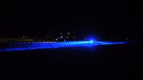 Led bleue Comatra : visibilité de toute la rampe grâce à seulement deux projecteurs. (©Comatra)
