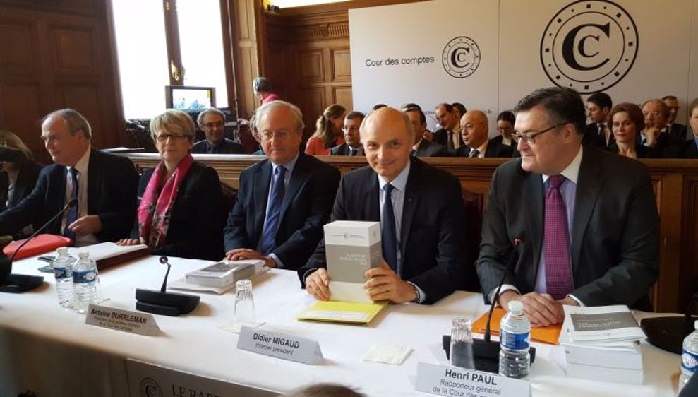 Les représentants de la Cour des comptes, mercredi 10 février 2016, lors de la présentation de leur rapport public annuel. (©Terre-net Média)