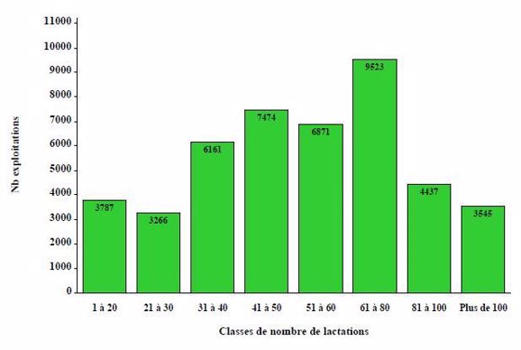 Taille des élevages laitiers en France