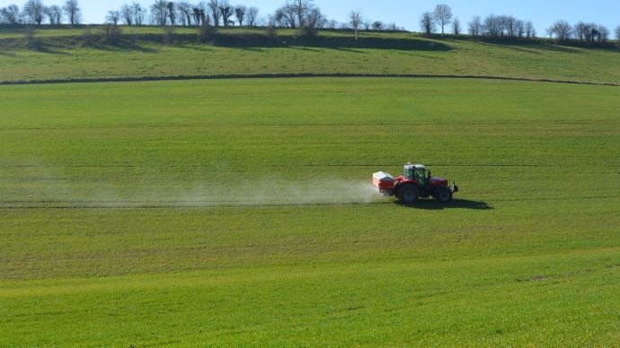 Fertilisation d'une parcelle de blé
