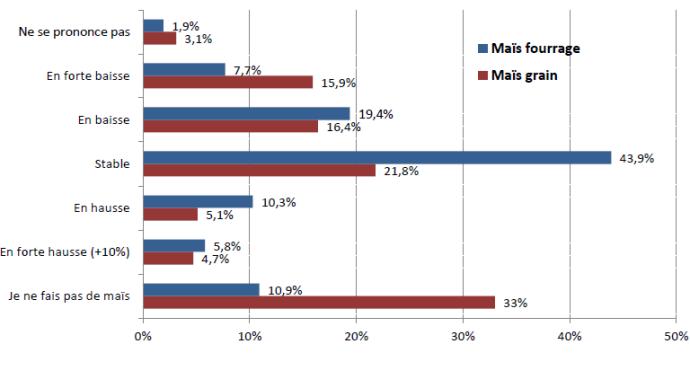 Sondage sur l'évolution des surfaces en maïs