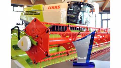 La moissonneuse-batteuse Lexion remporte un prix d'excellence au Bauma à Munich. (©Claas)