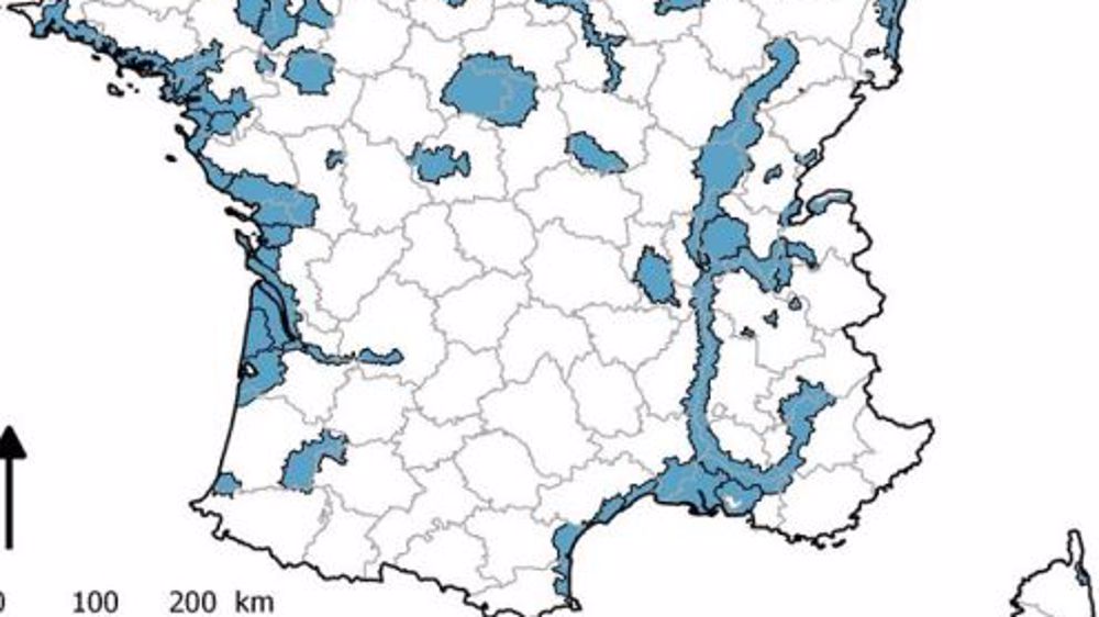 zones écologiques à risque particulier vis-à-vis de l'infection de l'avifaune par un virus IAHP. (©Ministère de l'agriculture)