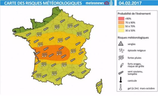 Prévisions météo pour le samedi 4 février 2017