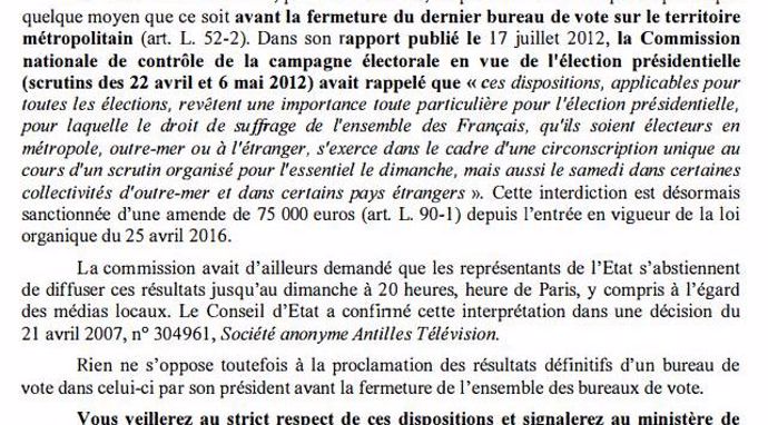 Amende de 75000 euros pour ceux qui diffusent avant 20h des estimations de résultats de l'élection présidentielle diffusion-des-resultats-circulaire-ministere-de-l-interieur.jpg