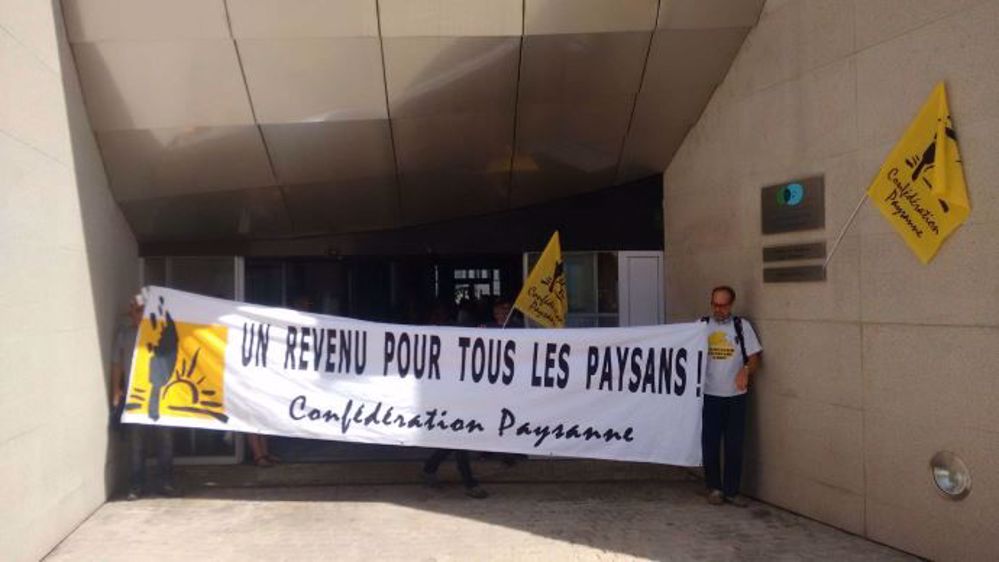 La Confédération paysanne occupe l'ASP de Limoges. (©Confédération paysanne)