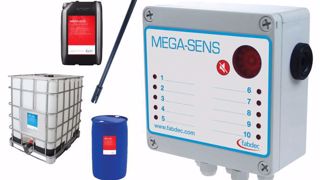 La nouvelle alarme de niveau Mega-Sens surveille jusqu’à 10 bacs avec des produits de nettoyage ou d’autres produits chimiques. (©Fabdec) La nouvelle alarme de niveau Mega-Sens surveille jusqu’à 10 bacs avec des produits de nettoyage ou d’autres produits chimiques. (©Fabdec)