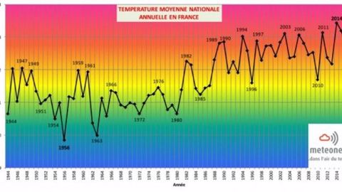 Température moyenne annuelle en France. (©MeteoNews)