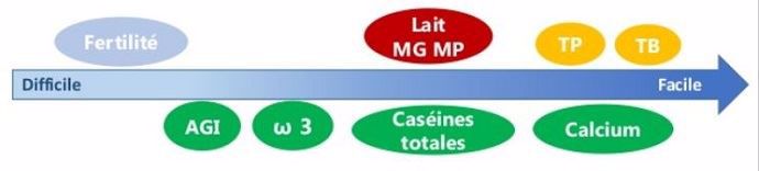 Les caracteristiques des vaches laitières sont plus ou moins faciles à modifier par la sélection