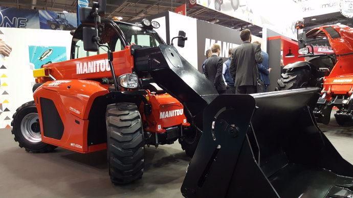 Manitou expose plusieurs modèles dont ce MT 420 pour fêter son anniversaire.