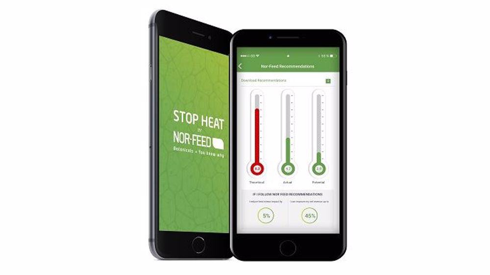 Nor-feed crée « Stop heat », une application mobile qui permet d’évaluer le stress thermique chez les animaux d’élevage. (©Nor-feed) Nor-feed crée « Stop heat », une application mobile qui permet d’évaluer le stress thermique chez les animaux d’élevage. (©Nor-feed)