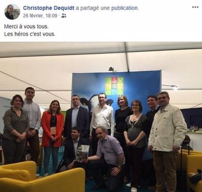 Post Facebook de Christophe Dequidt