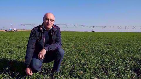 Jean-Louis Caquineau est satisfait de son mélange céréalier bio triticale-pois implanté sur 100 ha après des cultures de printemps. (©Nathalie Tiers)
