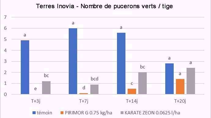 Comparaison de traitements contre pucerons verts sur pois protéagineux