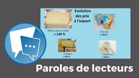 Au vu des prix des produits laitiers à l'export, « faudrait faire une réunion de concertation sur la valorisation d'un litre de lait en France », suggère débutant. (©Terre-net Média) Au vu des prix des produits laitiers à l'export, « faudrait faire une réunion de concertation sur la valorisation d'un litre de lait en France », suggère débutant. (©Terre-net Média)