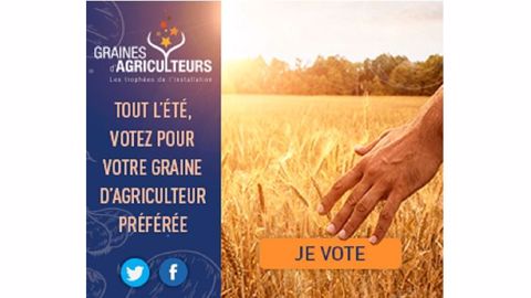 Vous pouvez voter pour votre jeune agriculteur favori jusqu'au 25 août sur le <a href="http://www.demainjeseraipaysan.fr/graines-agriculteurs/finalistes" target="_blank">site internet demainjeseraipaysan.fr</a>. (©Terres Innovantes) Vous pouvez voter pour votre jeune agriculteur favori jusqu'au 25 août sur le <a href="http://www.demainjeseraipaysan.fr/graines-agriculteurs/finalistes" target="_blank">site internet demainjeseraipaysan.fr</a>. (©Terres Innovantes)