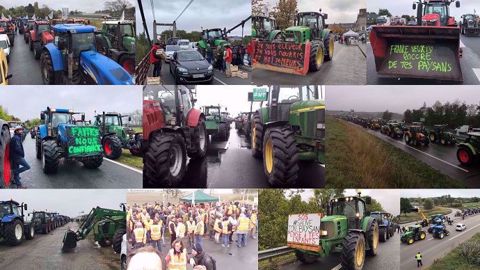 Aux abords de nombreuses villes, les agriculteurs de la FNSEA et de Jeunes agriculteurs bloquent les routes pour dénoncer un sentiment de rejet dont ils s'estiment victimes. (©Terre-net Média)