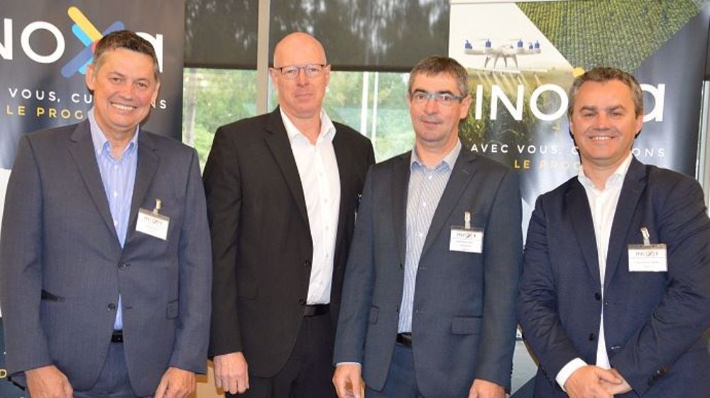 De gauche à droite : Alain Fremy (directeur général adjoint Inoxa), Jean-François Gaffet (vice-président Inoxa), Bertrand Hernu (président Inoxa) et Emmanuel Fremy (directeur général Inoxa). (©Inoxa)