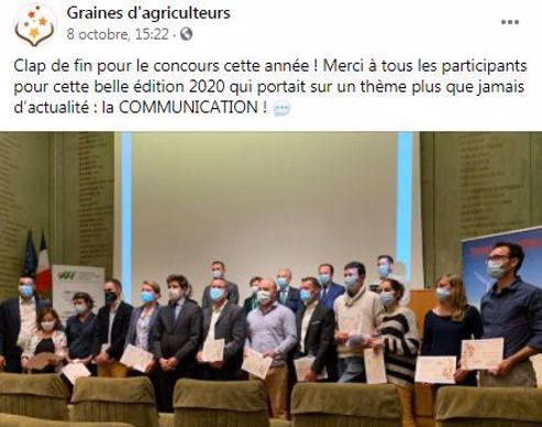 post facebook resultat concours graines d agriculteurs 2020