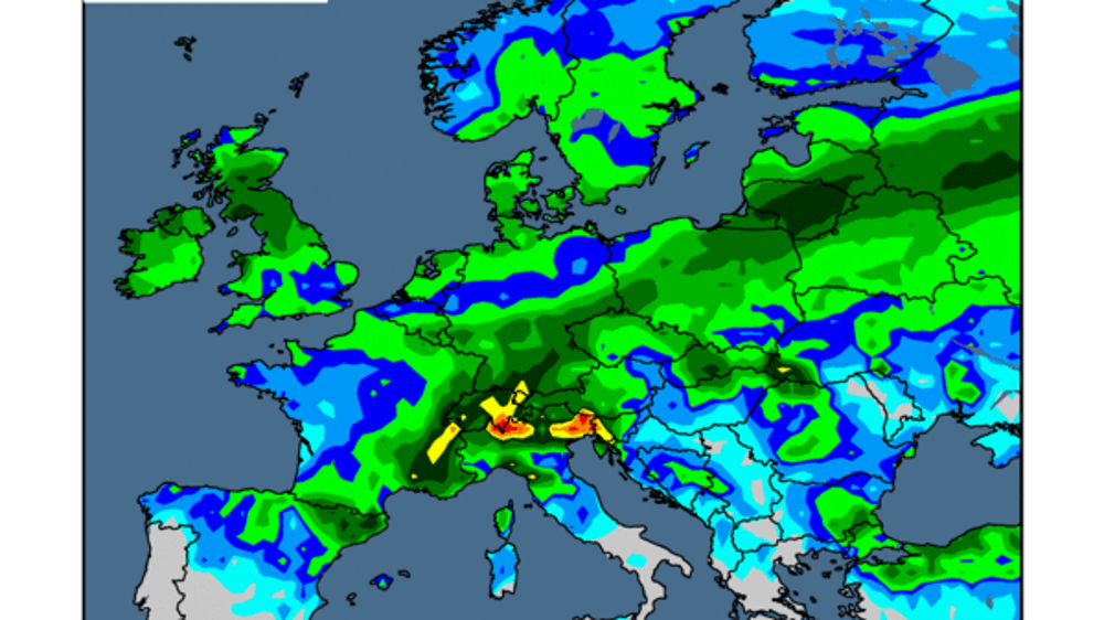 Prévisions de pluies sur les sept prochains jours. (©WorldAgWeather)