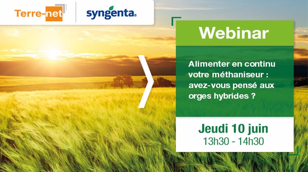 <a href="https://attendee.gotowebinar.com/register/633076120019037707?source=art" title="Inscription au webinaire" target="_blank">Inscrivez-vous au webinaire</a> sur l'orge hybride pour la méthanisation. (©La Factory)