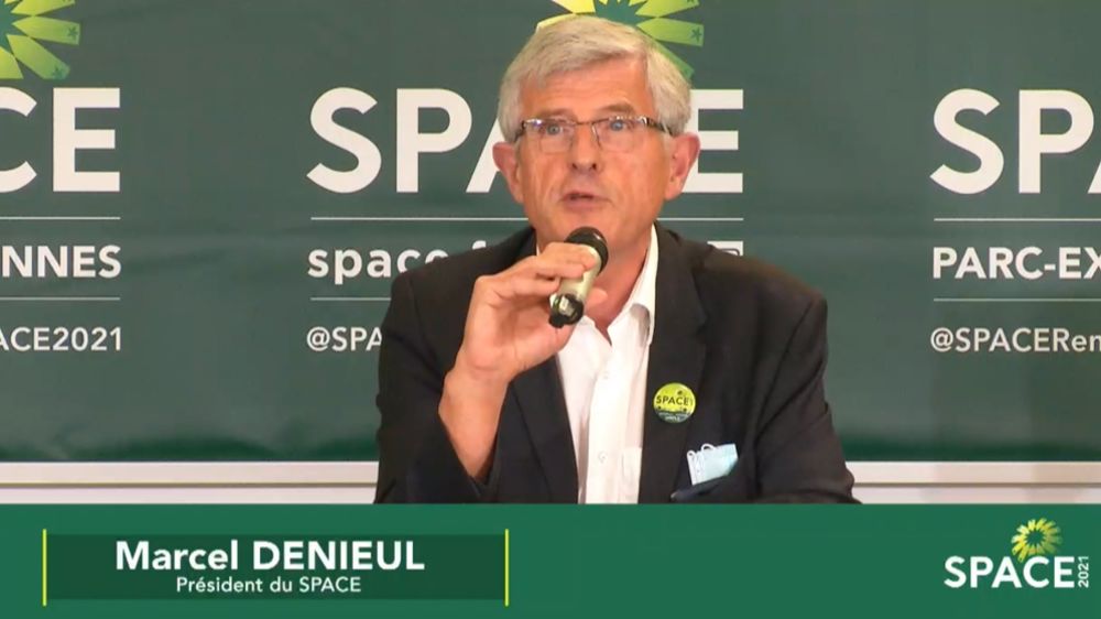 Marcel Denieul, président du Space, lors d'une conférence de presse le 31 août 2021. (©Terre-net Média)
