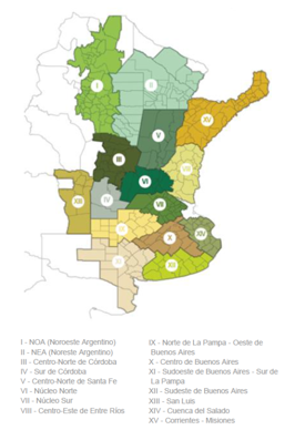 Zones agricoles en Argentine, carte