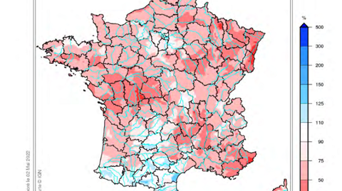 Déficit de précipitations de 20 % depuis septembre, selon Météo-France Déficit de précipitations de 20 % depuis septembre, selon Météo-France