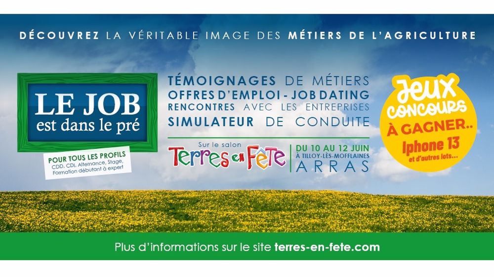 Rendez-vous sur l'espace emploi de Terres en fête du 11 au 13 juin 2022. (©Terres en fête)