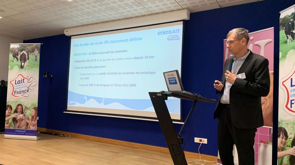 Le vice-président de Syndilait, Emmanuel Vasseneix, revient sur la feuille de route 3R du secteur laitier, portant sur les chantiers de recyclage, de réduction et de réemploi des emballages. (©Terre-net Média)