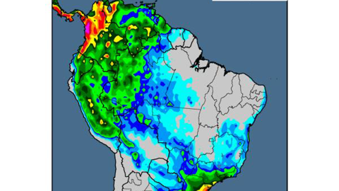 Les cartes météo n'annoncent pas de pluies suffisantes dans le Mato Grosso.