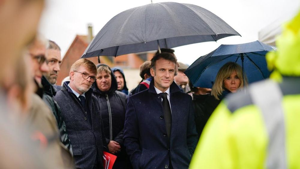 Marc Fesneau et Emmanuel Macron dans le Pas-de-Calais le 14 novembre
