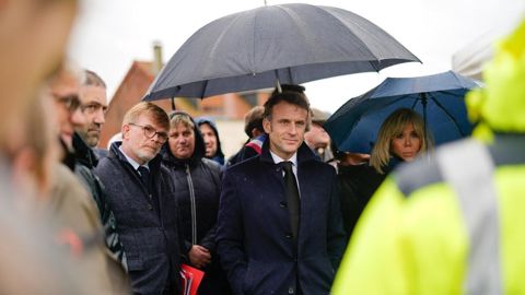 Marc Fesneau a accompagné le président de la République dans le Pas-de-Calais le 14 novembre, en soutien aux victimes d'inondations.