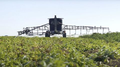 Le robot permet une irrigation plus homogène qu'au canon. Le robot permet une irrigation plus homogène qu'au canon.