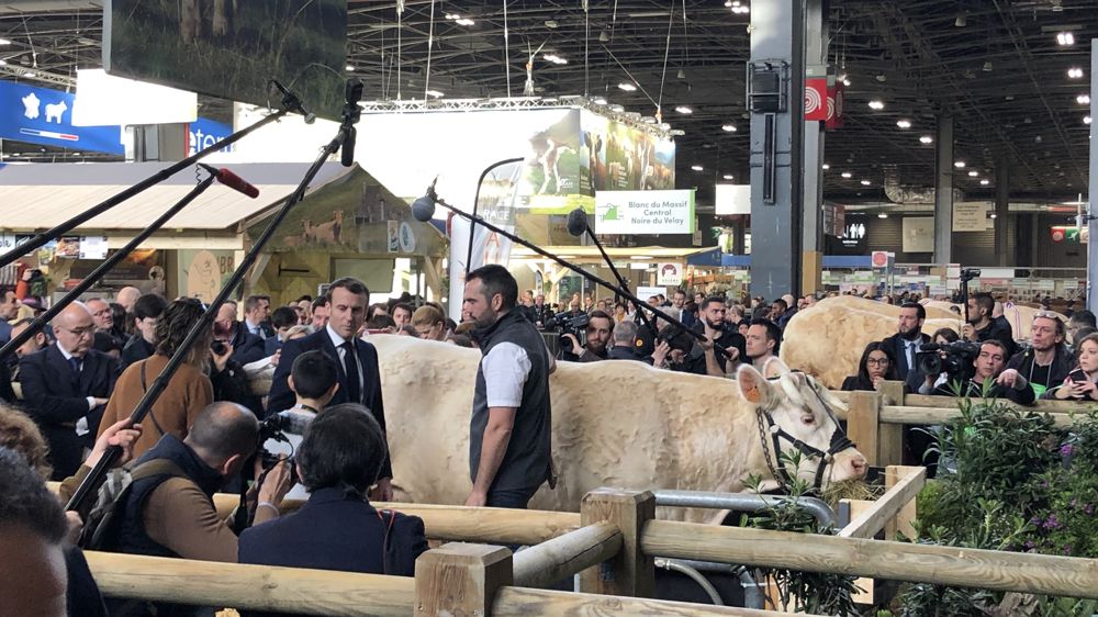 Emmanuel Macron lors de l'édition 2020 du salon de l'agriculture. 