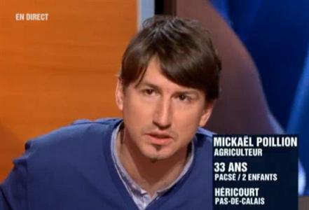 L'éleveur laitier Mickael Poillion représentait les agriculteurs pour débattre avec Nicolas Sarkozy dans l'émission «Paroles de Français» jeudi 10 février 2011 sur Tf1.