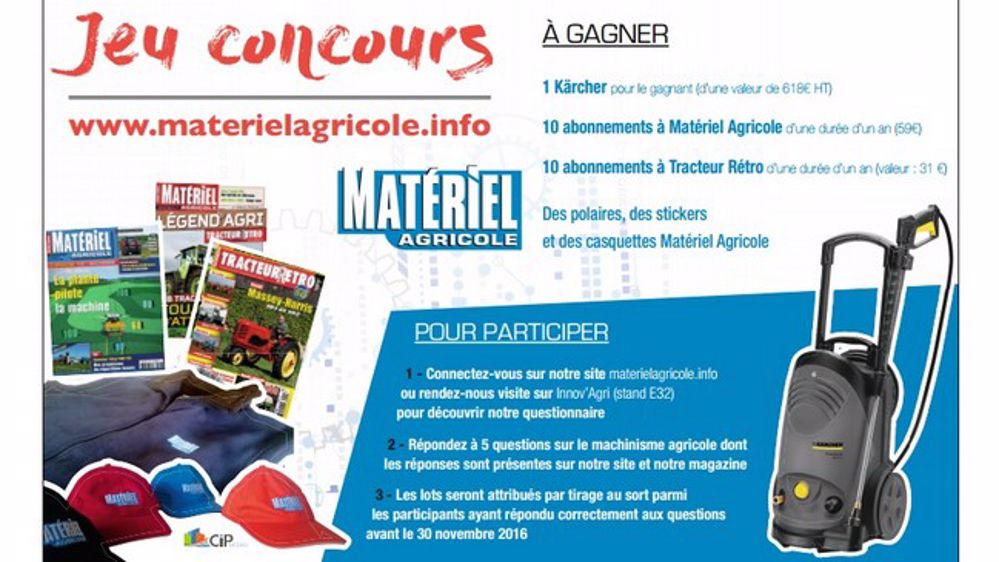 Gagnez un Kärcher grâce au quizz Matériel Agricole Gagnez un Kärcher grâce au quizz Matériel Agricole