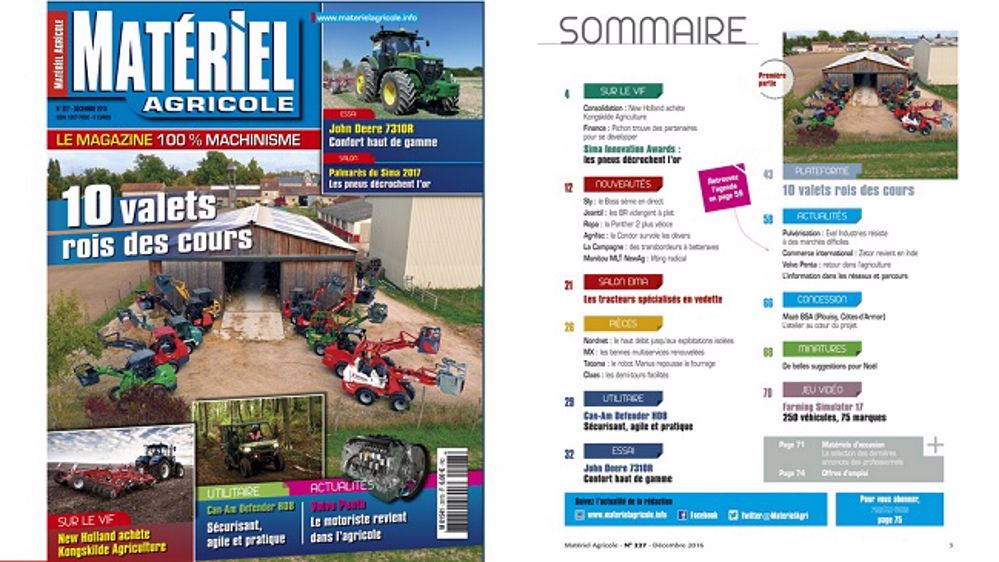 Matériel Agricole n°227 dans votre boîte aux lettres ou en kiosque Matériel Agricole n°227 dans votre boîte aux lettres ou en kiosque