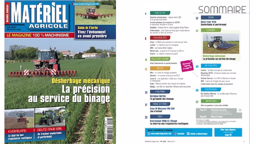 Matériel Agricole n°232 dans votre boîte au lettres ou en kiosque ! Matériel Agricole n°232 dans votre boîte au lettres ou en kiosque !
