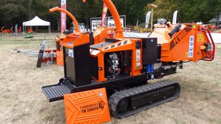 Présentation sur l'édition Salonvet 2020 d'un des deux broyeurs à moteur diesel Stage V Kubota de 24,8 ch.