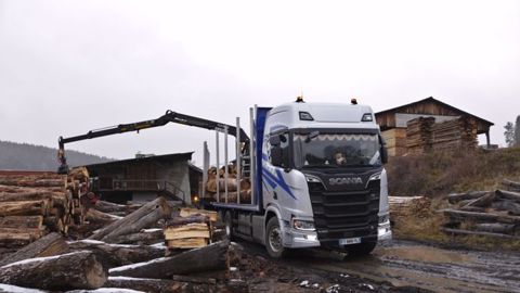 Vidéo : Transport de bois, sur la route, de la forêt à la scierie Vidéo : Transport de bois, sur la route, de la forêt à la scierie