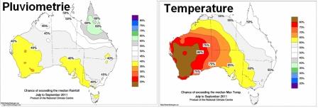 Prévisions météo à moyen terme : Australie. Cliquer pour agrandir.