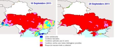 Conditions de semis à quatre dates. Cliquer pour agrandir.