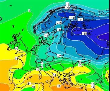 Prévision températures du 1er décembre au 8 décembre 2011 modèle CFS.